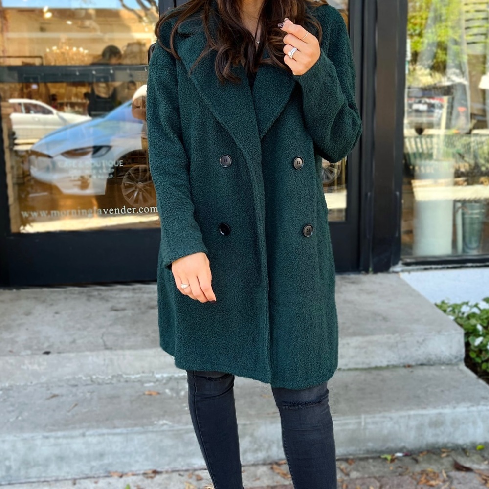 Fuzzy Faux Fur Trench Jackets Winter Fleece Button Cardigan